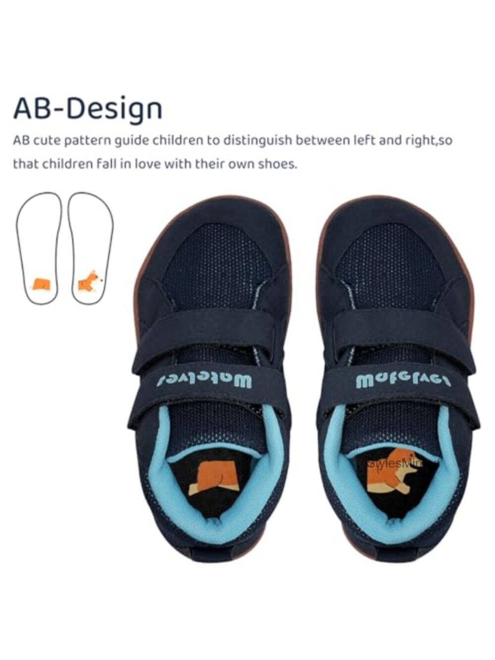 Toddler Barefoot Sneakers, Wide Toe Box, Zero-Drop, High Top, Hook & Loop - Picture 3 of 6